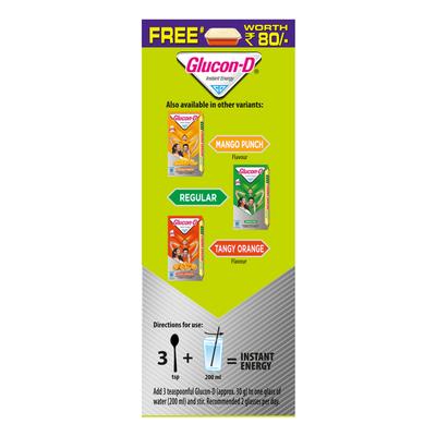 Glucon-D Instant Energy Powder - Nimbu Pani (Refill) (Tiffin box worth 80 Rupees Free) 450 g - Energy Drinks