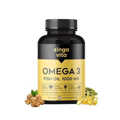 Zingavita Omega 3 Fish Oil 1000 mg Softgel Capsule 60's - Omega Fish Oil Fatty Acids