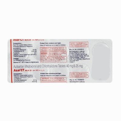 Asar CT 40/6.25mg Tablet 10'S - Hypertension-Ang