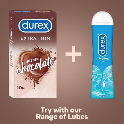 Durex Extra Thin Condoms - Intense Chocolate 10's - Plain/Flavoured Condoms