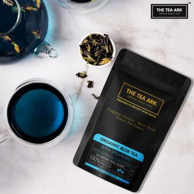 The Tea Ark Organic Blue Tea Powder - Spearmint 50 gm (Pouch) - Green/Herbal Teas