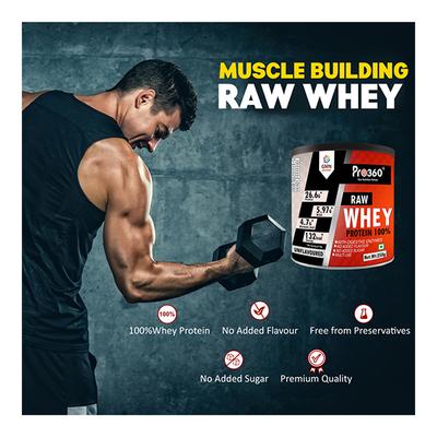 Pro360 Raw Whey Protein Powder - Unflavoured 250 gm - Whey Proteins