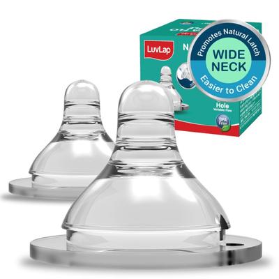 LuvLap Natura Flo Wide Neck Nipple - Variable Flow (X) 1's - Pacifiers & Teethers