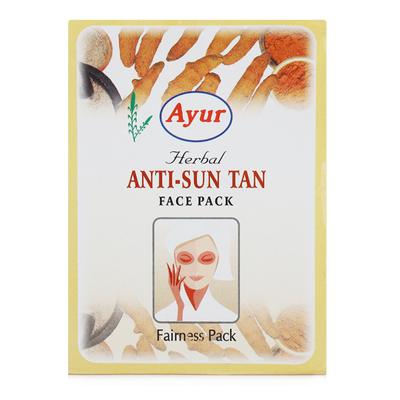 Ayur Herbal Anti-Sun Tan Face Pack 100 gm - Face Packs