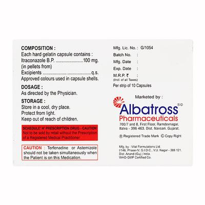 CAPITRA 100 Capsule 10's - Fungal Infections-Anf