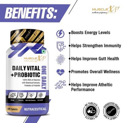 MuscleXP Daily Vital + Probiotic One Daily Tablet 60's - Digestive Health