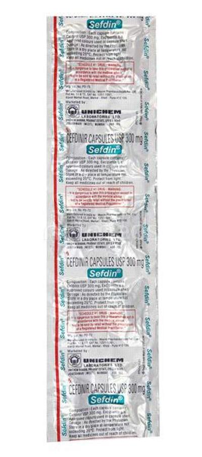 Sefdin 300mg Capsule 6'S - Bacterial Infections-Cep