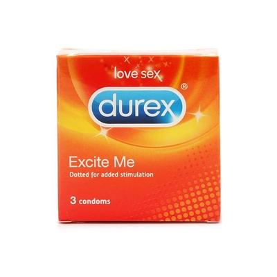 Durex Condoms - Excite Me 3's - Plain/Flavoured Condoms