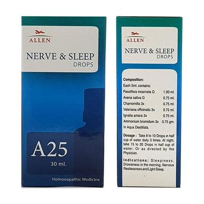 Allen A25 Nerve and Sleep Drops 30 ml - Homeopathic Drops