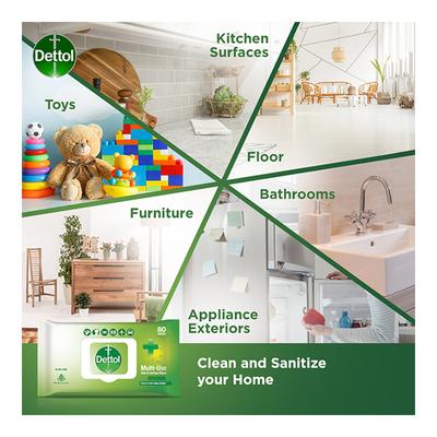 Dettol Multi-Use Skin & Surface Wipes - Original 80's - Facial Wipes & Tissues