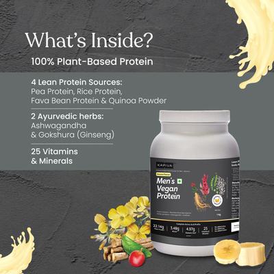 Kapiva Men's Vegan Protein Powder - Banana 1000 gm - Health Products