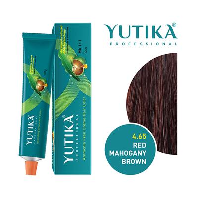 Yutika Creme Hair Color - 4.65 Red Mahogany Brown 100 gm - Crème