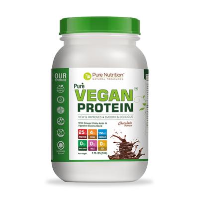 Pure Nutrition Pure Vegan Protein Powder - Chocolate Flavour 1 kg - Protein Drink