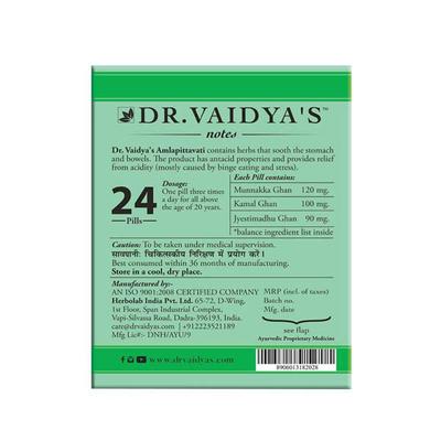 Dr. Vaidya's Amlapittavati Pills (Pack of 3 x 24's) - Speciality Medicines