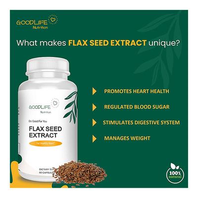 Goodlife Nutrition Flax seed Extract Capsule 60's - Herbal Dietary Supplement