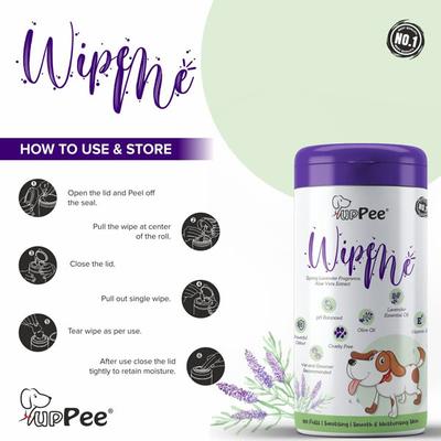 PupPee Wipe Me Pet Wipes 100's - Pet Grooming