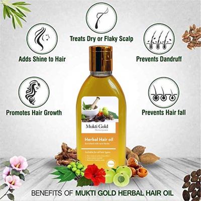 Mukti Gold Herbal Hair Oil 100 ml - Hair Oils