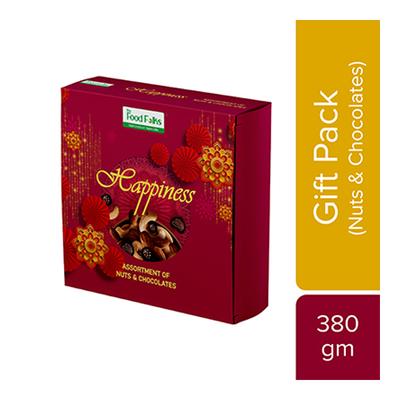 The Food Folks Happiness Gift Pack (Nuts & Chocolate) 380 gm - Nutritional Bars