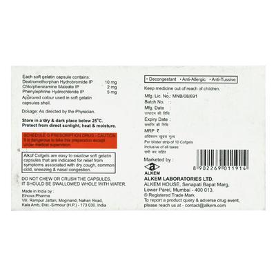 ALKOF COFGELS NEW Capsule 10's - Cough And Cold-Cou