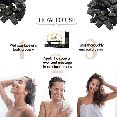 TAC The Ayurveda Co. Activated Charcoal Sugar Soap (Pack of 3 x 300 gm) - Personal Care (Ayush)