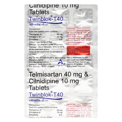 TWINBLOK T 10/40mg Tablet 10's - Hypertension-Ang
