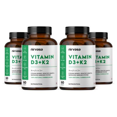 Nirvasa Vitamin D3 + K2 Tablet (Pack of 4 x 60's) 1's - Multi-Vitamins