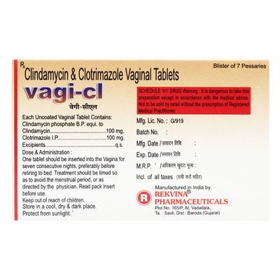 VAGI CL Vaginal Tablet 7's - Fungal Infections-Pre
