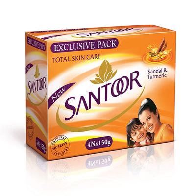 Santoor Orange Soap (Pack of 4) 150 gm - Face Creams