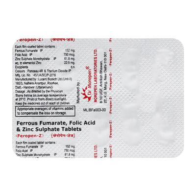FEROPEN Z Tablet 10's - Supplements-Vam