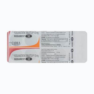 Rosubest 10mg Tablet 10'S - High Cholesterol-Dys
