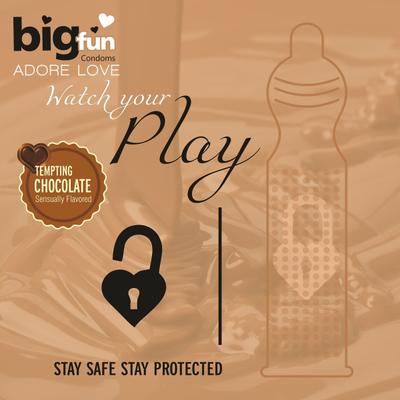 Bigfun Condoms - Tempting Chocolate 3's - Plain/Flavoured Condoms