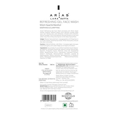 Arias By Lara Dutta Refreshing Gel Face Wash 100 gm - Face Wash & Cleansers