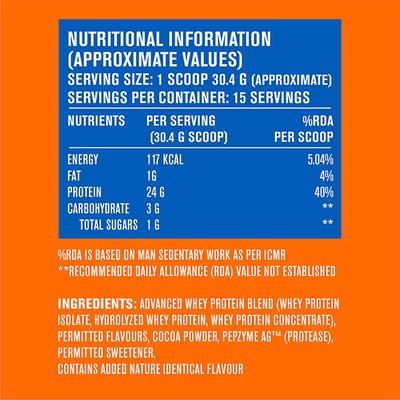 Fast&Up Whey Advanced Powder - Rich Chocolate Flavour 1.01 lb - Whey Proteins