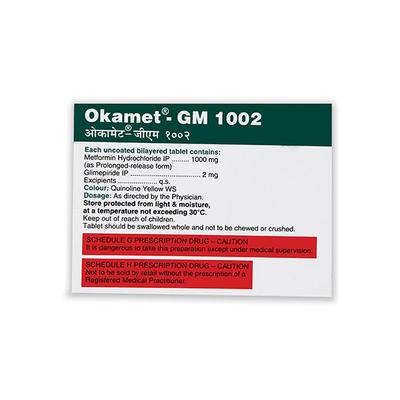 OKAMET GM 1002 Tablet 10's - Diabetes-Ant