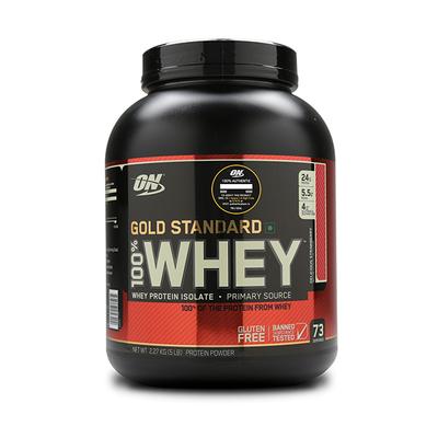 Optimum Nutrition (ON) 100% Whey Gold Standard Powder - Delicious Strawberry 5 lb - Whey Proteins