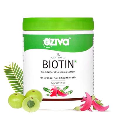 Oziva Plant Based Biotin 10000+ mcg Powder 125 gm - Hair & Skin