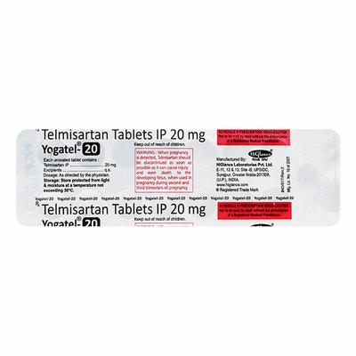 YOGATEL 20mg Tablet 15's - Hypertension-Ang