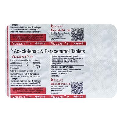 Volent P Tablet 10'S - Pain relief-Nsa