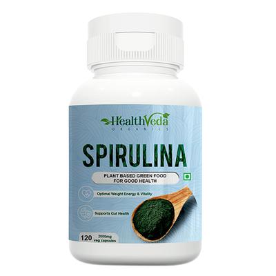 Health Veda Plant Based Spirulina 2000 mg Veg Capsule 120's - Multi-Vitamins