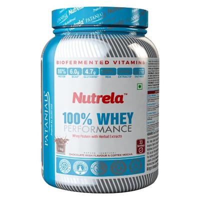 Patanjali Nutrela 100% Whey Performance Powder - Chocolate Irish Flavour & Coffee Mocha 1 kg - Whey Proteins