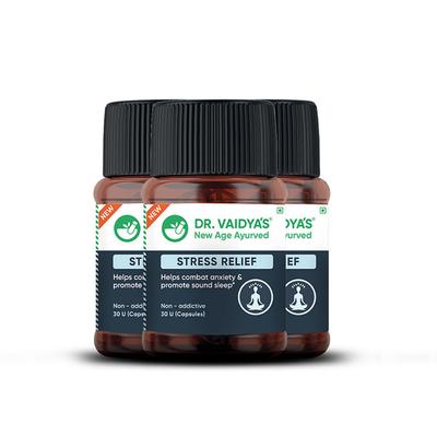 Dr.Vaidya's Stress Relief Capsule (Pack of 3 x 30's) - Speciality Medicines