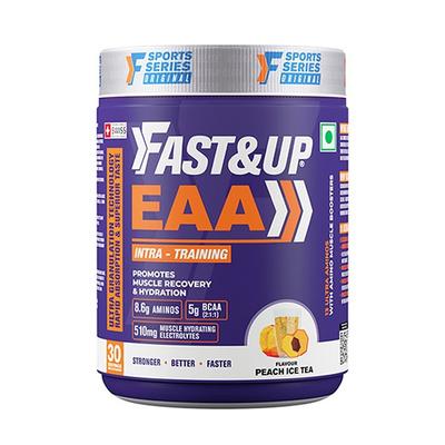 Fast&Up EAA Intra Training Supplement (30 Servings) - Peach Ice Tea Flavour 402 gm - Bcaa Supplements