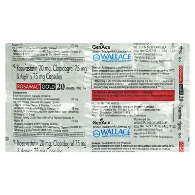 ROSAWAL GOLD 20 Capsule 10's - High Cholesterol-Dys