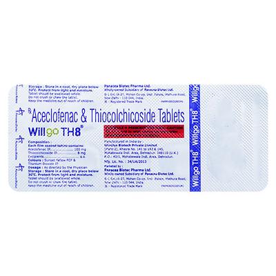 Willgo TH 8mg Tablet 10'S - Pain relief-Nsa