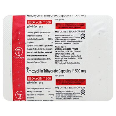 ESOXYCIN 500 Capsule 10's - Bacterial Infections-Pen