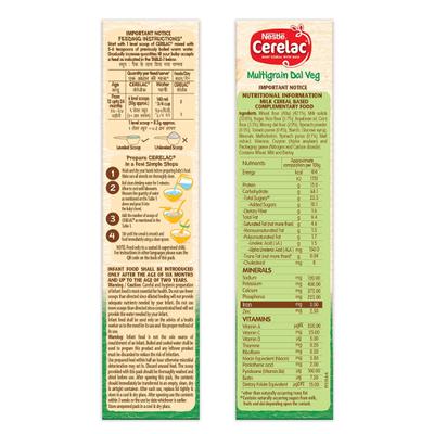 Nestle Cerelac Stage 4 (12 Months+) Powder 300 gm - Multigrain Dal Veg (Refill Pack) - Baby And Infant Supplements