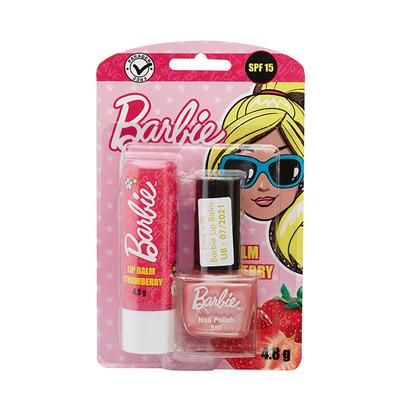 Barbie Strawberry Lip Balm 4.8 gm + Free Nail Polish 5 ml 1's - Lip Balms