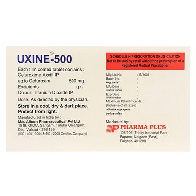 UXINE 500 Tablet 10's - Bacterial Infections-Cep