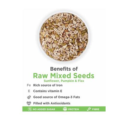 True Elements Raw Mixed Seeds - Sunflower, Pumpkin & Flax 150 gm - Nutritional Bars