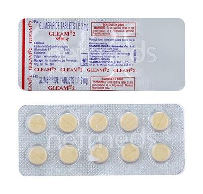 Gleam 2mg Tablet 10'S - Diabetes-Ant
